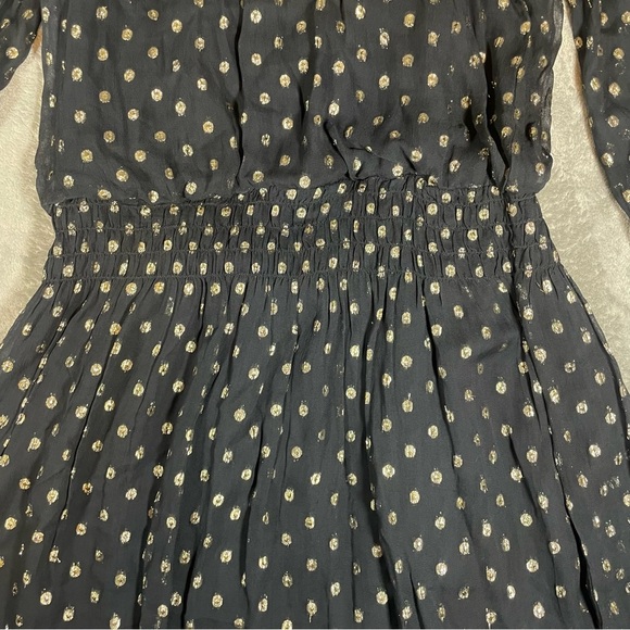 Velvet by Graham & Spencer Black and Gold Dress Size L - Picture 5 of 12